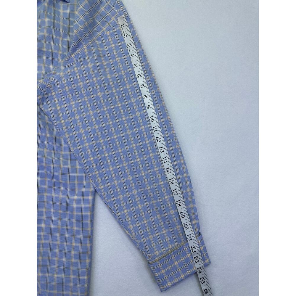 Robert Talbott Blue Plaid Dress Shirt French Cuffs Size XL (17/34) - Picture 9 of 11